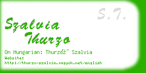 szalvia thurzo business card